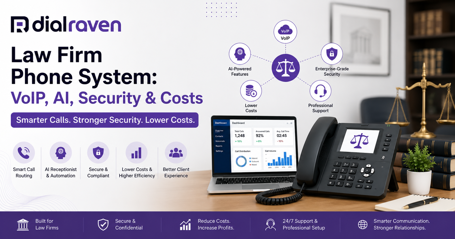 Law Firm Phone System: VoIP, AI, Security & Costs