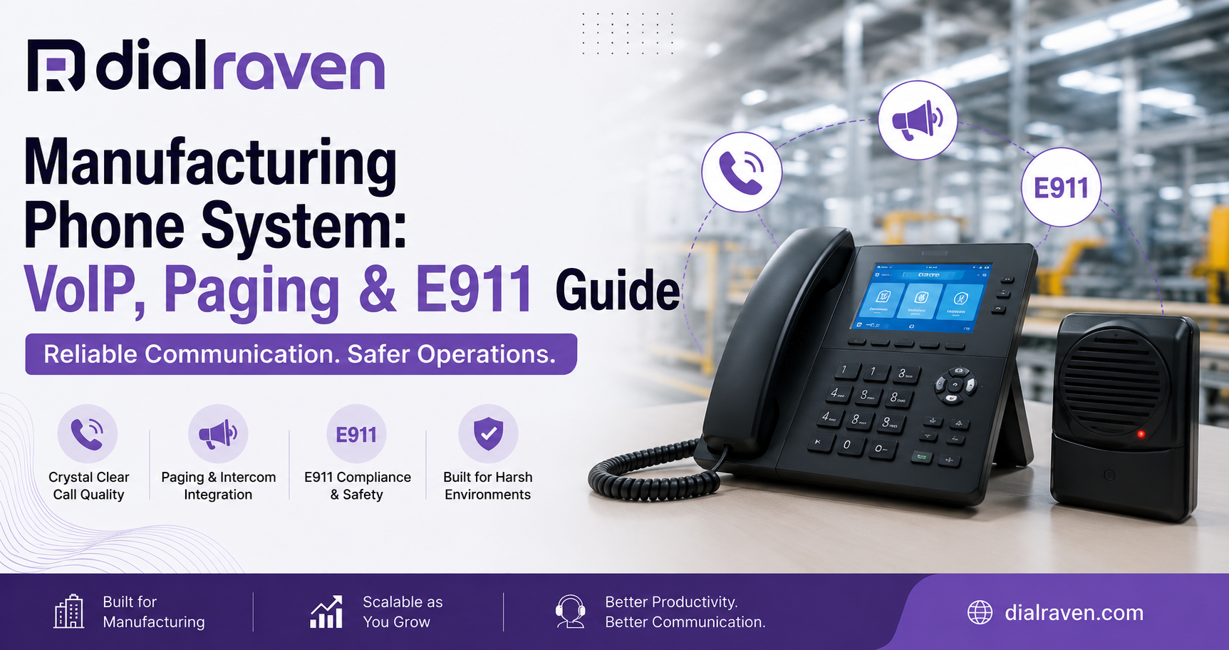 Manufacturing Phone System: VoIP, Paging & E911 Guide