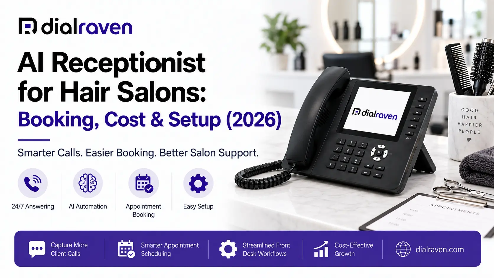 AI Receptionist for Hair Salons: Booking, Cost & Setup (2026)