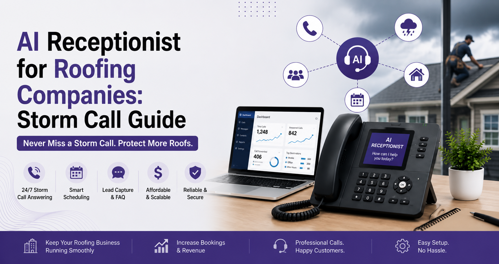 AI Receptionist for Roofing Companies: Storm Call Guide