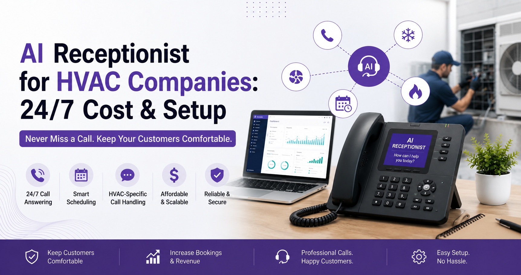 AI Receptionist for HVAC Companies: 24/7 Cost & Setup