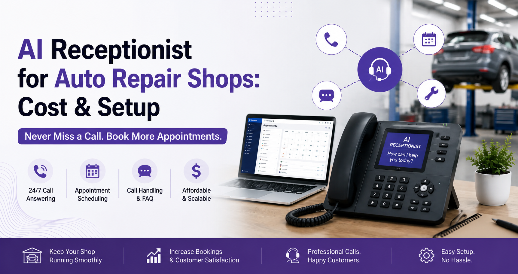 AI Receptionist for Auto Repair Shops: Cost & Setup