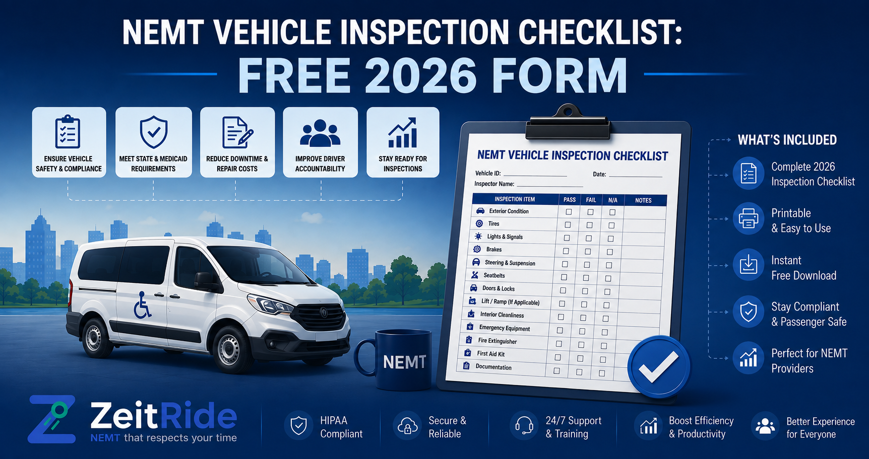 Free NEMT Vehicle Inspection Checklist for 2026