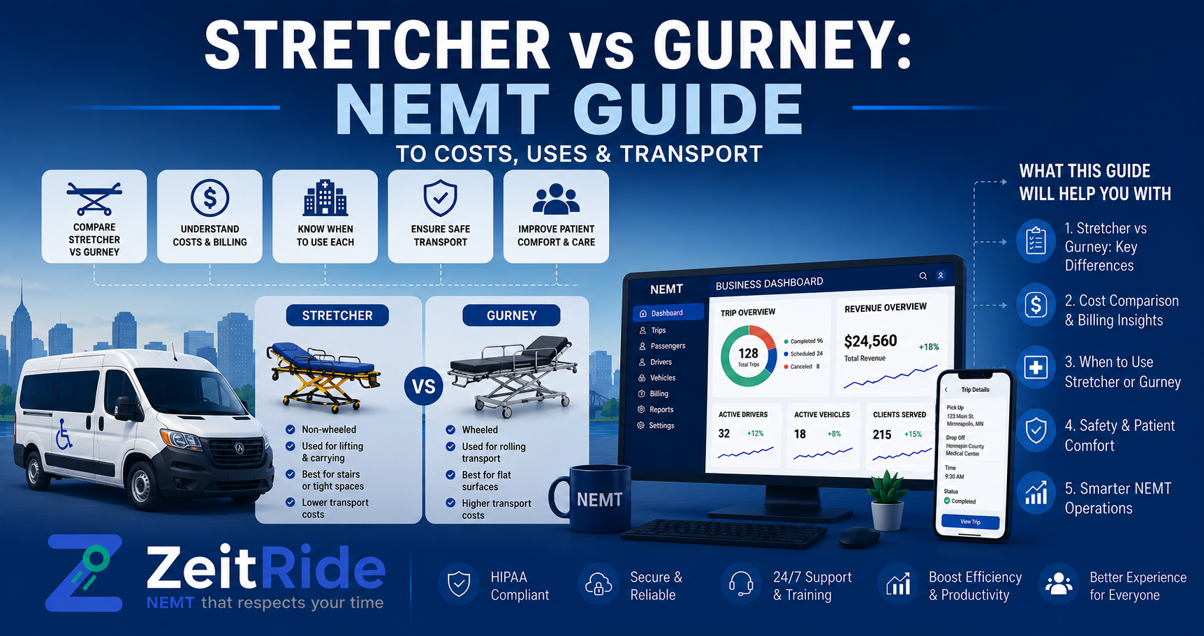 Stretcher vs Gurney: NEMT Guide to Costs, Uses & Transport