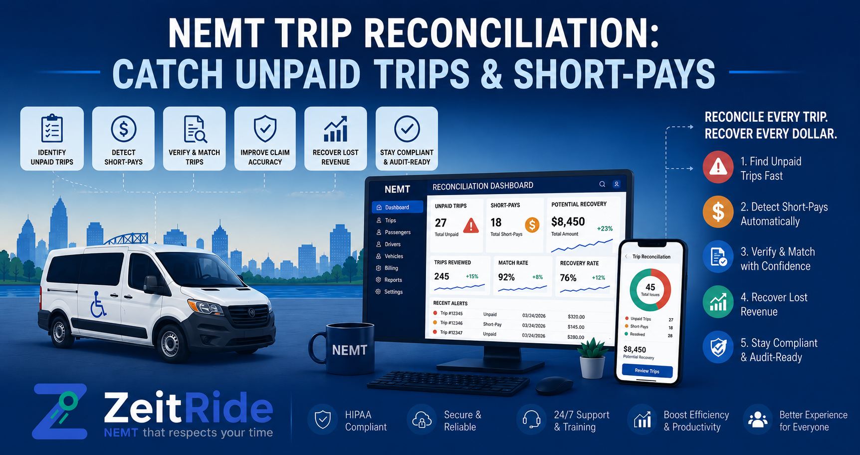 NEMT Trip Reconciliation: Catch Unpaid Trips & Short-Pays