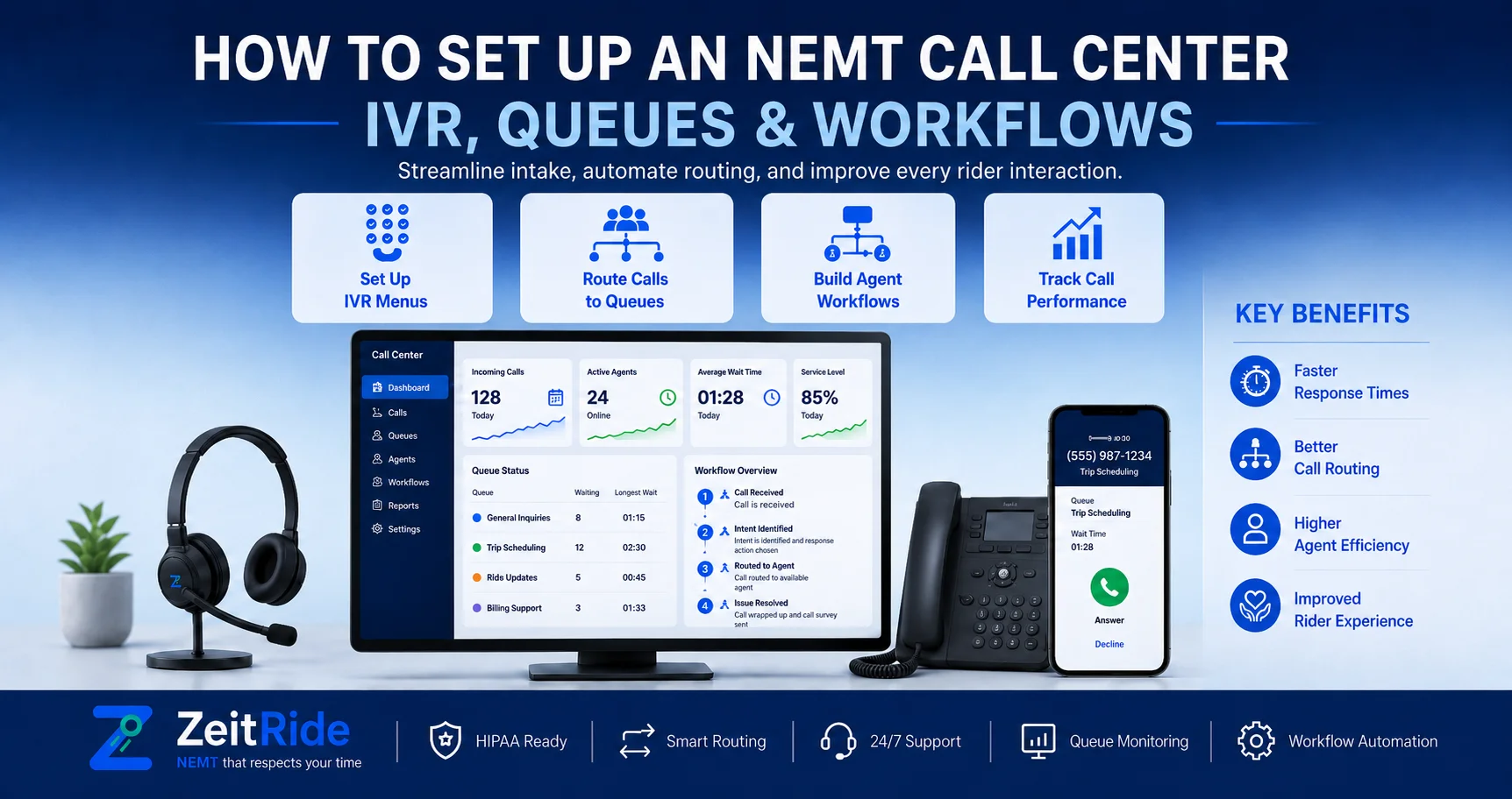 How to Set Up an NEMT Call Center: IVR, Queues & Workflows