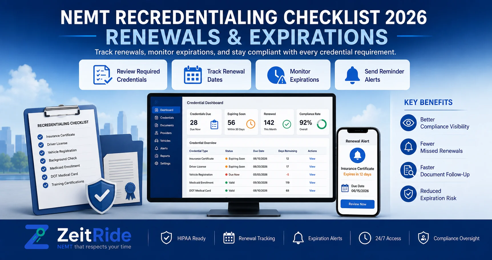 NEMT Recredentialing Checklist 2026: Renewals & Expirations