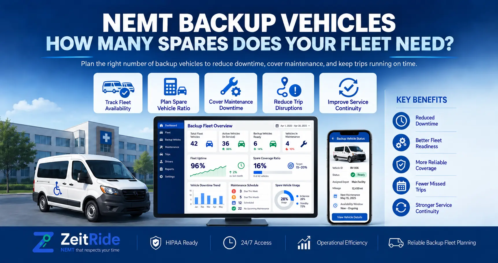 NEMT Backup Vehicles: Size the Right Spare Fleet