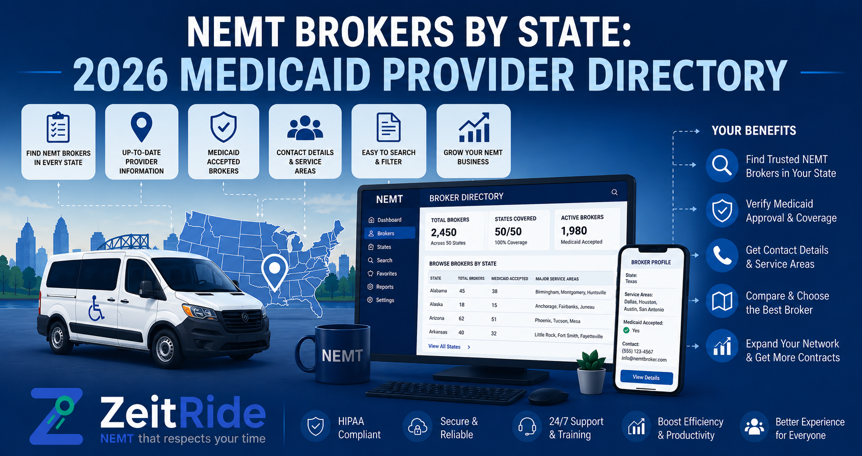 NEMT Brokers by State: 2026 Medicaid Provider Directory