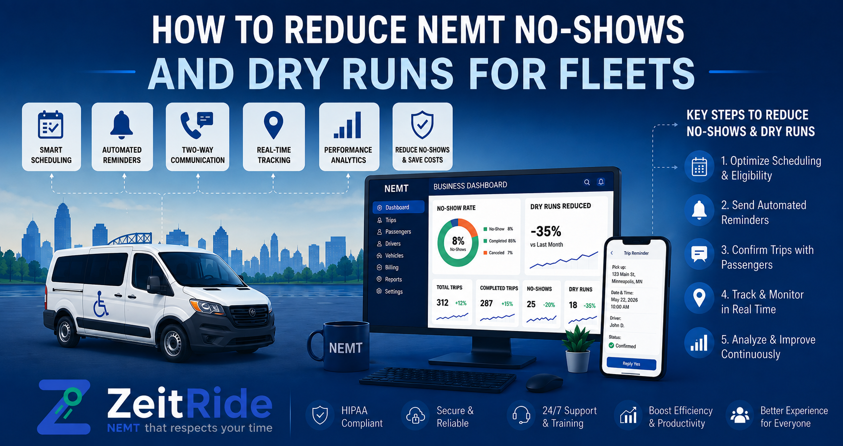 How to Reduce NEMT No-Shows and Dry Runs for Fleets