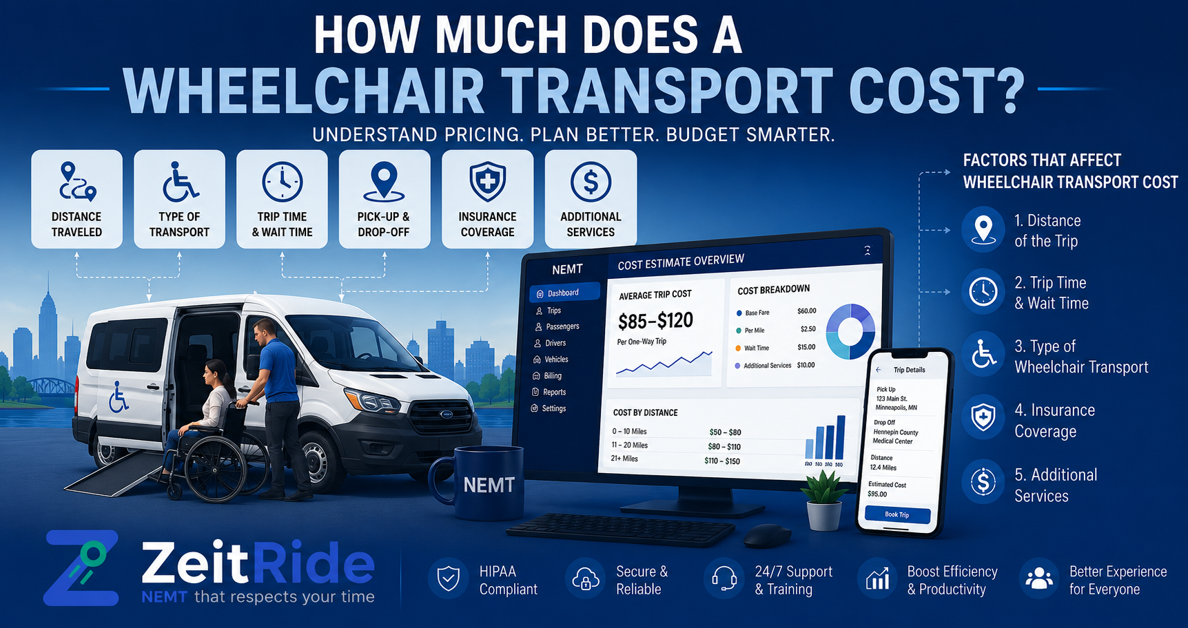 How much does a wheelchair transport cost?