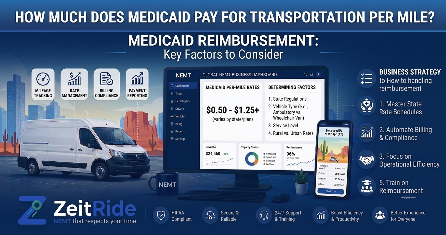 How much does Medicaid pay for transportation per mile?