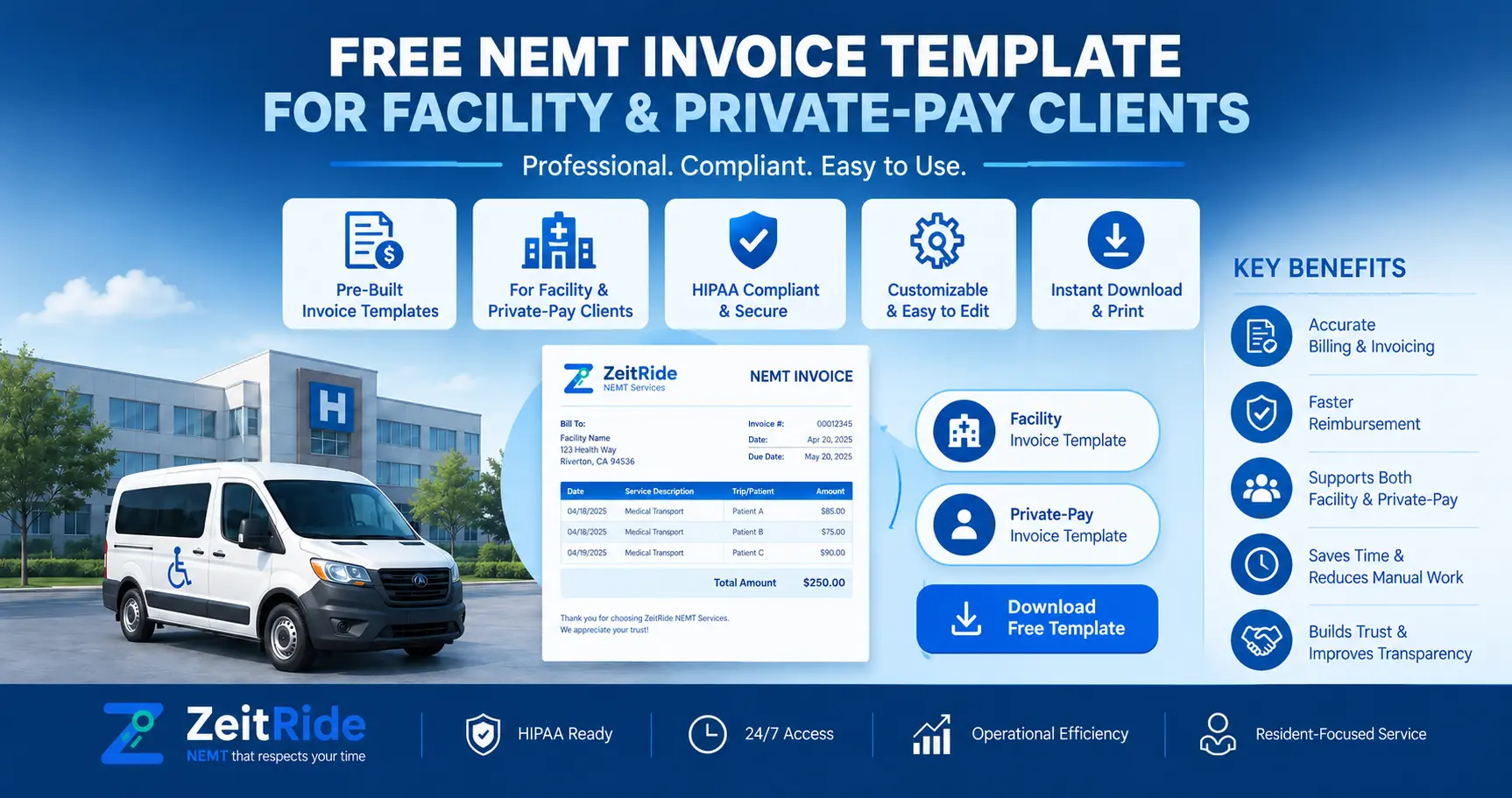 Free NEMT Invoice Template for Facility & Private-Pay Billing