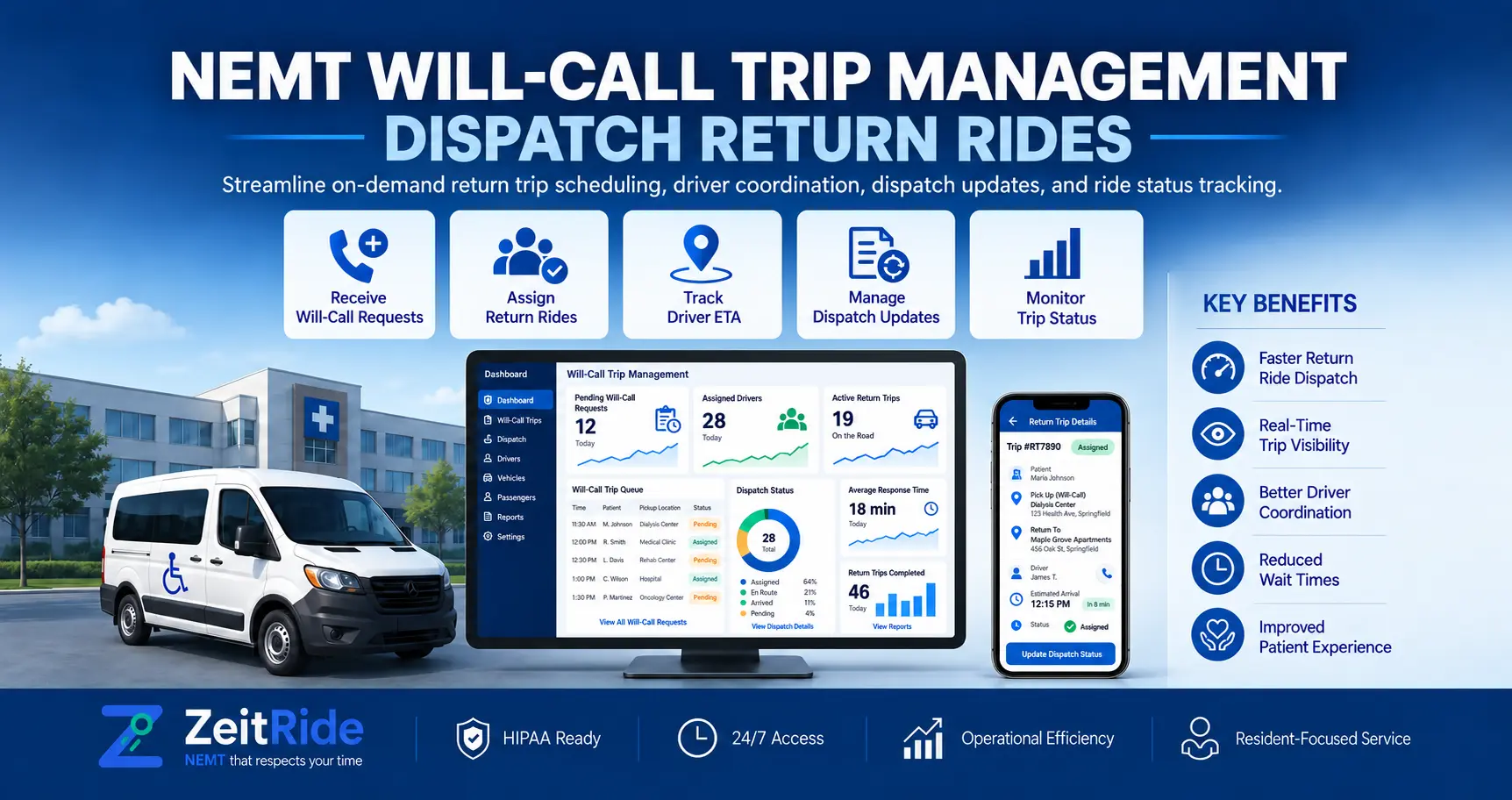 NEMT Will-Call Trip Management: Dispatch Return Rides