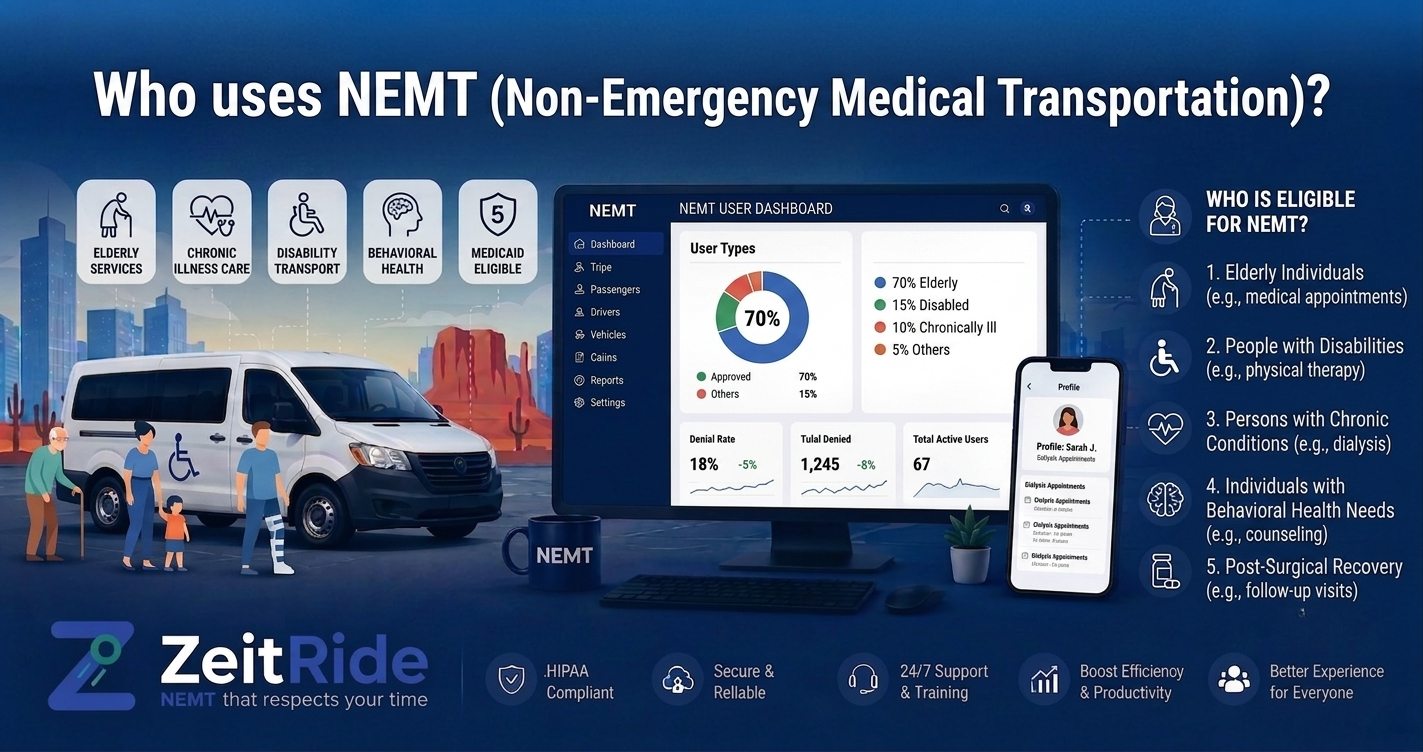 Who uses NEMT (Non-Emergency Medical Transportation)?