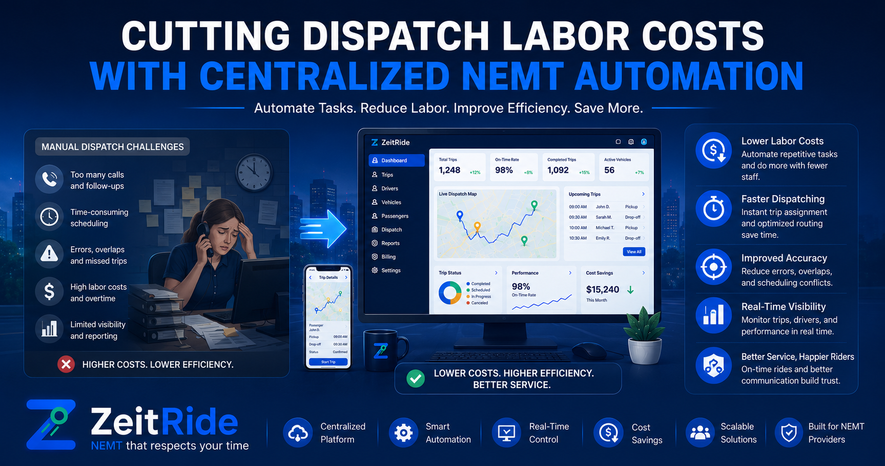 Cutting Dispatch Labor Costs with Centralized NEMT Automation