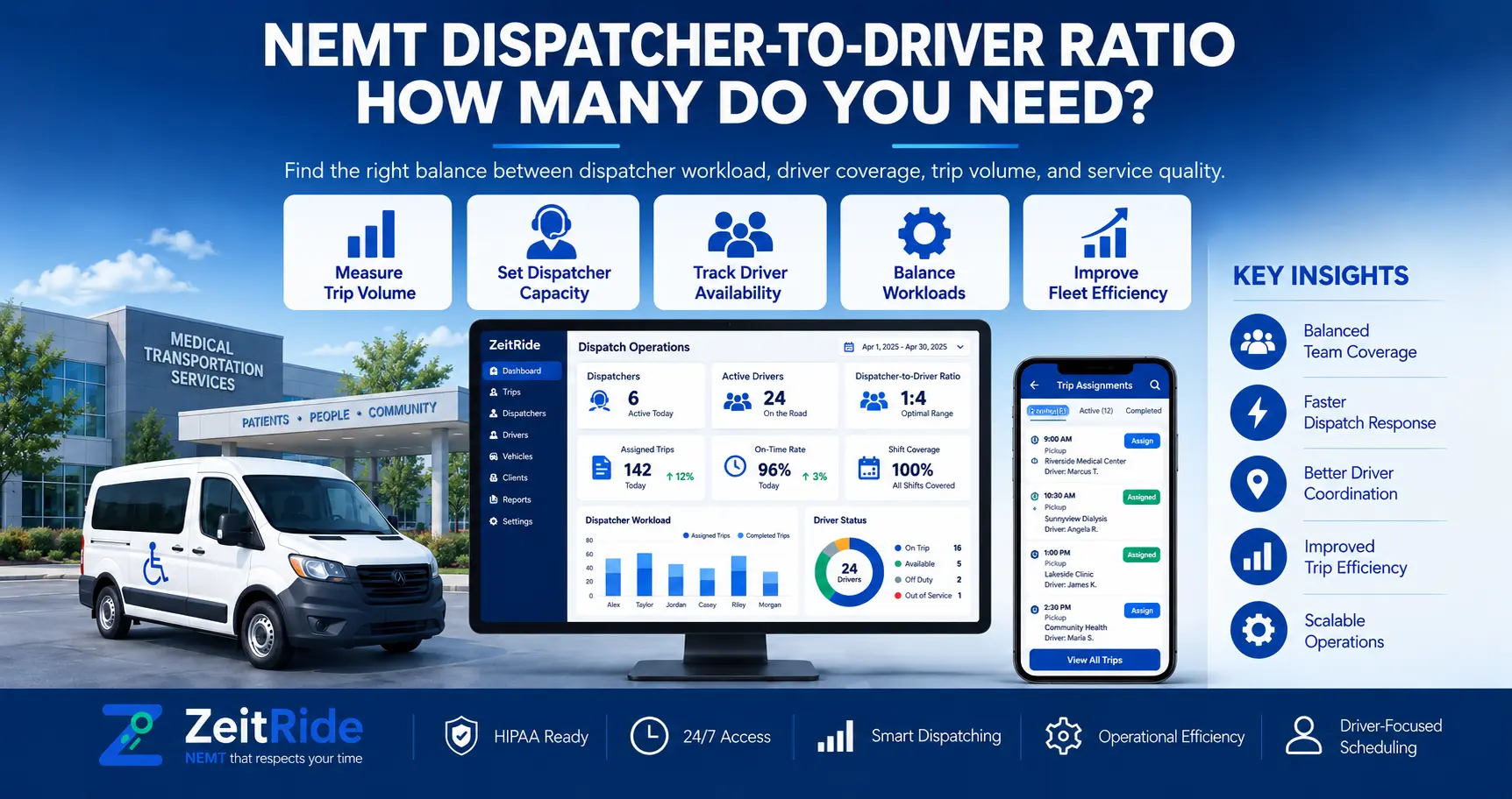 NEMT Dispatcher-to-Driver Ratio: How Many Do You Need?
