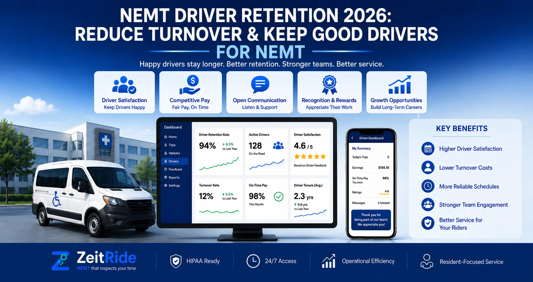NEMT Driver Retention 2026: Reduce Turnover & Keep Good Drivers