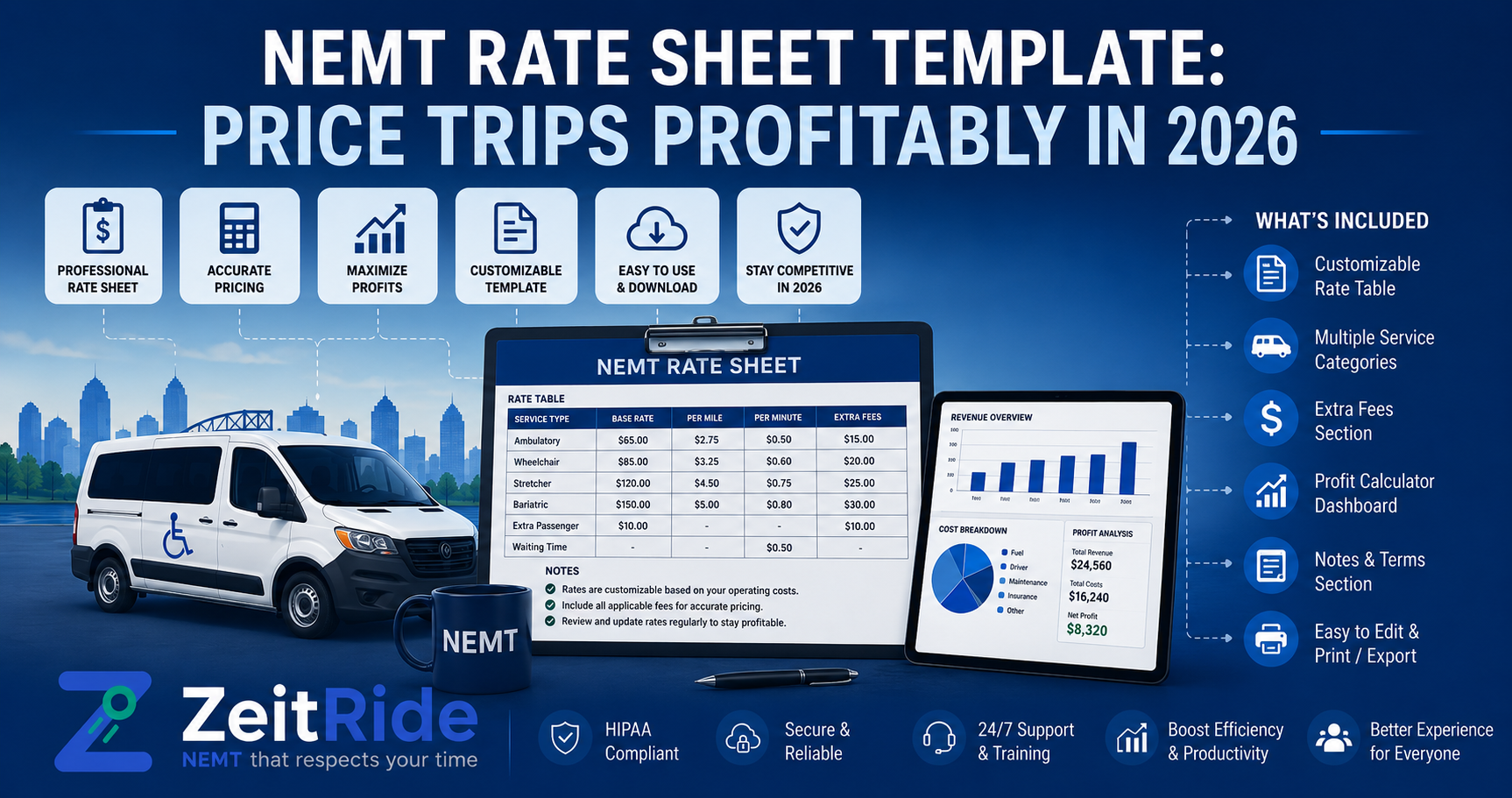NEMT Rate Sheet Template: Price Trips Profitably in 2026