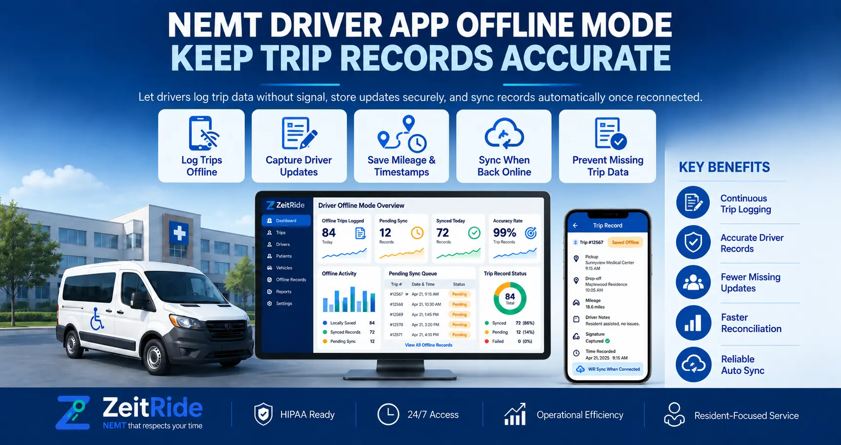 NEMT Driver App Offline Mode: Prevent Trip Record Gaps