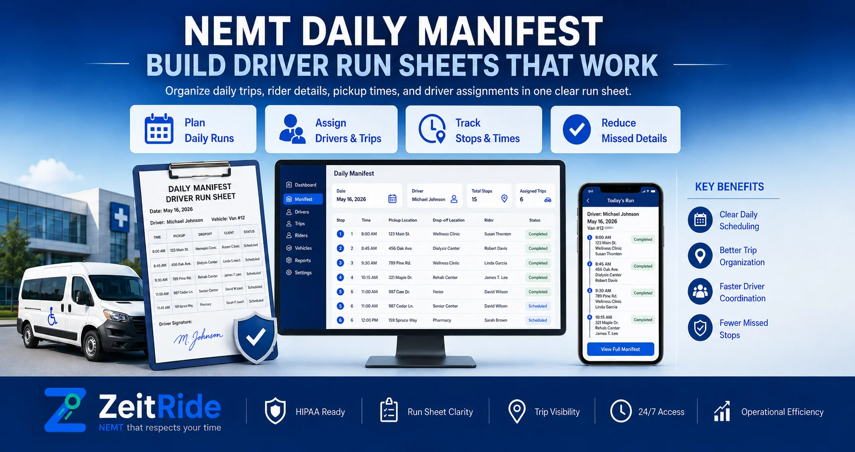 NEMT Daily Manifest: Build Driver Run Sheets That Work